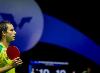 Calderano cai para chinês na semi e leva bronze na Copa do Mundo Calderano cai para chinês na semi e leva bronze na Copa do Mundo