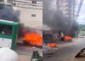 Carro Desgovernado E Em Chamas Atinge ônibus Em Brotas