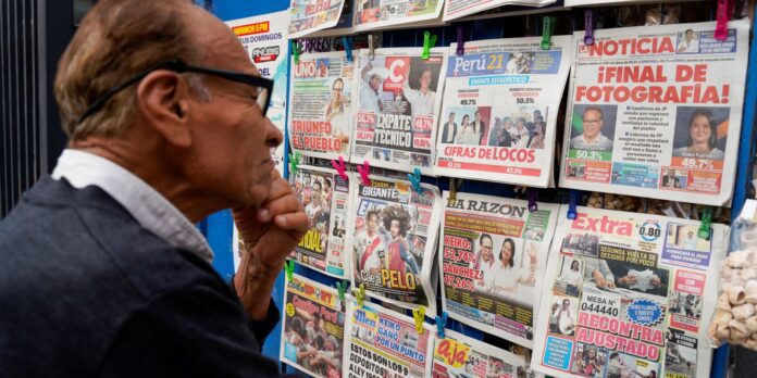 Eleição no Peru: Sanchéz a frente de Fujimori por apenas 19 mil votos
