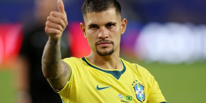 Bruno Guimarães projeta duelo com Odegaard e alerta sobre bola Bruno Guimarães projeta duelo com Odegaard e alerta sobre bola parada