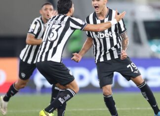 Com gol no último lance, Botafogo bate Santos na volta do Brasileirão Com gol no último lance, Botafogo bate Santos na volta do Brasileirão