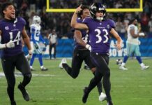 No último segundo, Baltimore Ravens batem Dallas Cowboys no Rio No último segundo, Baltimore Ravens batem Dallas Cowboys no Rio